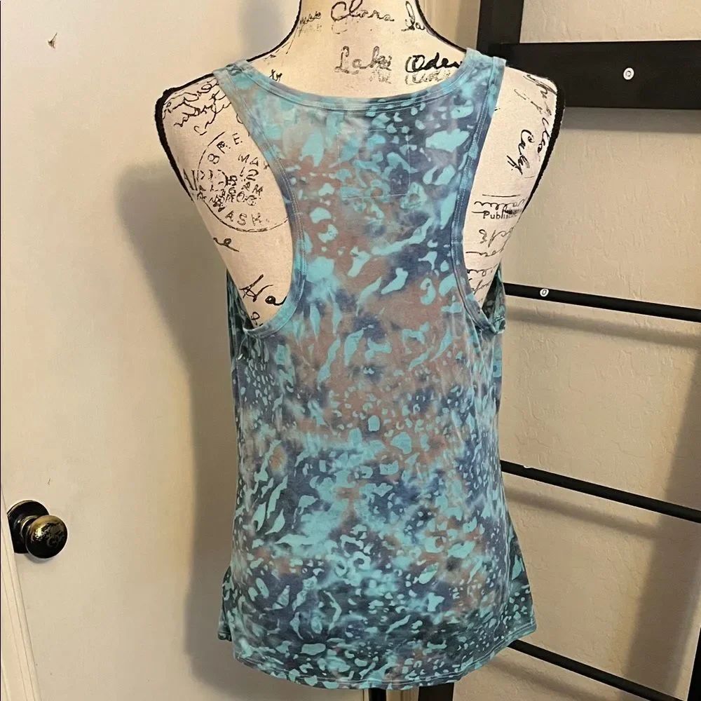 Guess Y2K Blue Patterned Design Pullover Racerback Top Bohemian - Picture 4 of 9